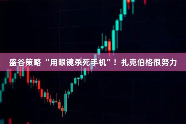 盛谷策略 “用眼镜杀死手机”！扎克伯格很努力